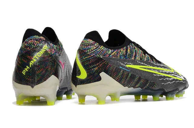 نايك Phantom GT متعدد الألوان أصفر Flyknit الوجه غير متناظر الرباط Firm-Ground أحذية كرة القدم 7