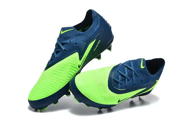 Nike Phantom GT Navy Green Upper Knit Cage Overlay Synthétique Chaussures de football pour terrain ferme 3