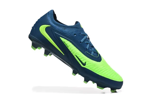 Nike Phantom GT Navy Green Upper Knit Cage Overlay Synthétique Chaussures de football pour terrain ferme 4
