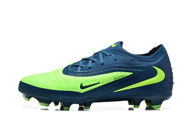 Nike Phantom GT Navy Green Upper Knit Cage Overlay Synthétique Chaussures de football pour terrain ferme 6