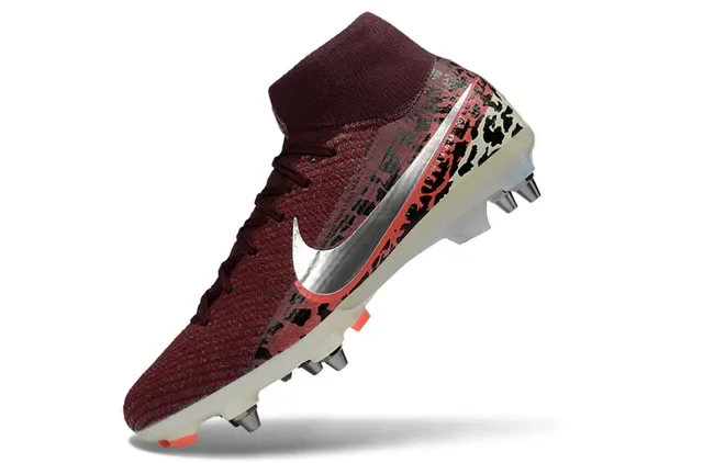 Nike Phantom GT United বুরগান্ডি অ্যানিমেল প্রিন্ট ফার্ম গ্রাউন্ড ফুটবল জুতো 3