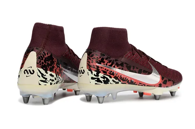 Nike Phantom GT United বুরগান্ডি অ্যানিমেল প্রিন্ট ফার্ম গ্রাউন্ড ফুটবল জুতো 5