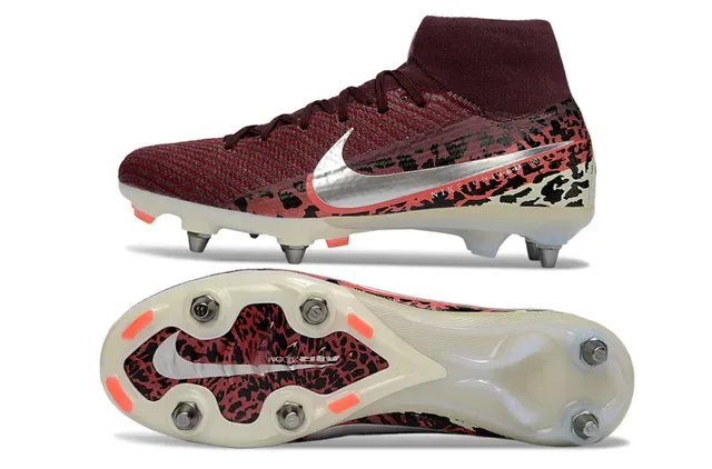 Nike Phantom GT United বুরগান্ডি অ্যানিমেল প্রিন্ট ফার্ম গ্রাউন্ড ফুটবল জুতো 6