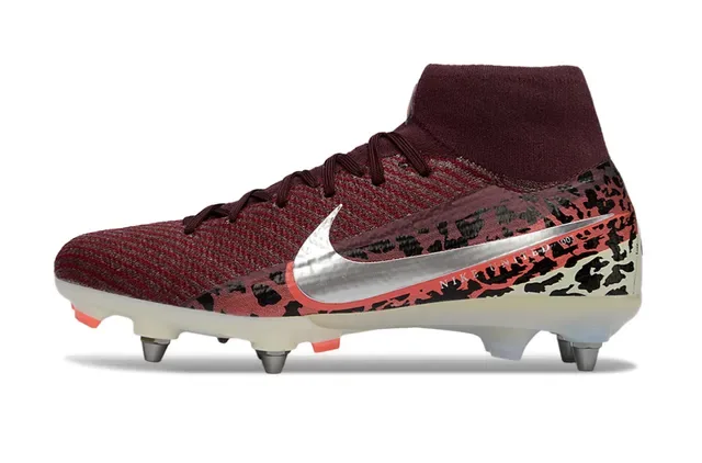 Nike Phantom GT United বুরগান্ডি অ্যানিমেল প্রিন্ট ফার্ম গ্রাউন্ড ফুটবল জুতো 7