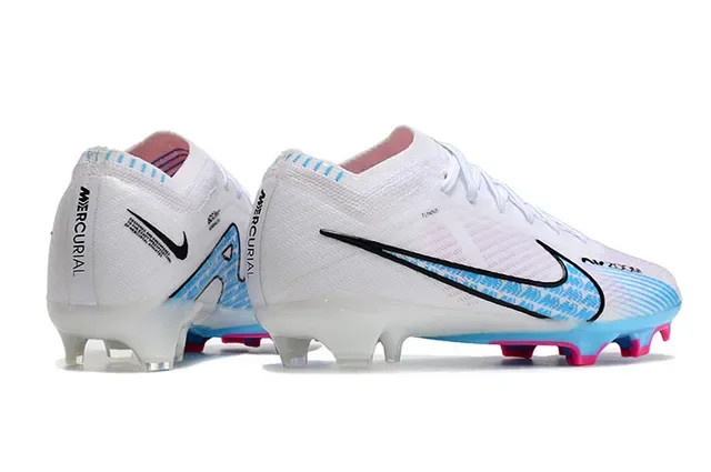 Nike Phantom GT White Blue Flyknit Upper Dynamic Graphic Side Panel Firm-Ground Soccer Shoes 5