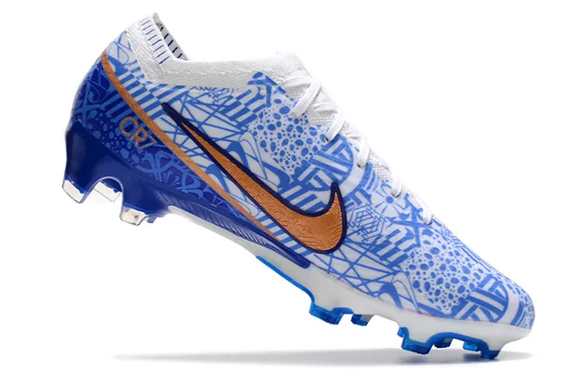 Nike Phantom GT White Blue Low-Cut Patterned Mesh Upper Firm-Ground Soccer Shoes 3