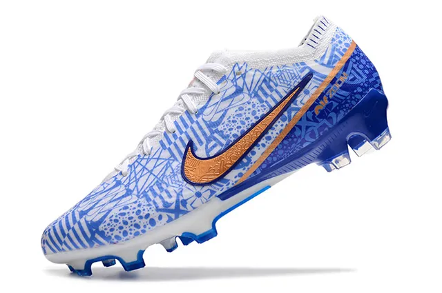 Nike Phantom GT White Blue Low-Cut Patterned Mesh Upper Firm-Ground Soccer Shoes 4