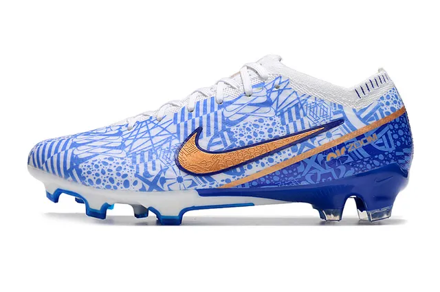 Nike Phantom GT White Blue Low-Cut Patterned Mesh Upper Firm-Ground Soccer Shoes 5