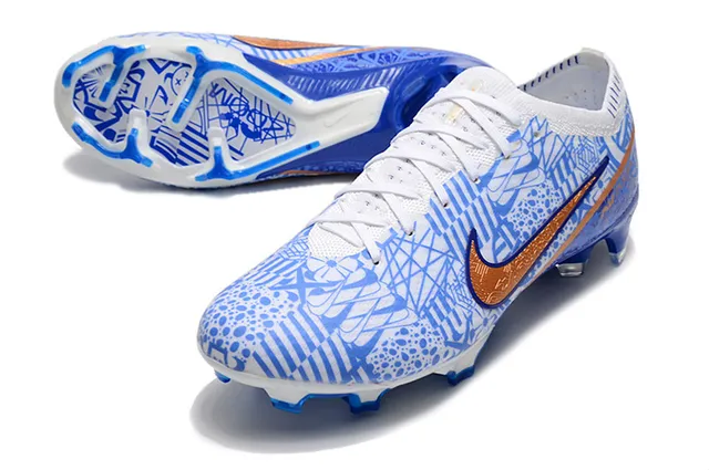 Nike Phantom GT White Blue Low-Cut Patterned Mesh Upper Firm-Ground Soccer Shoes 6