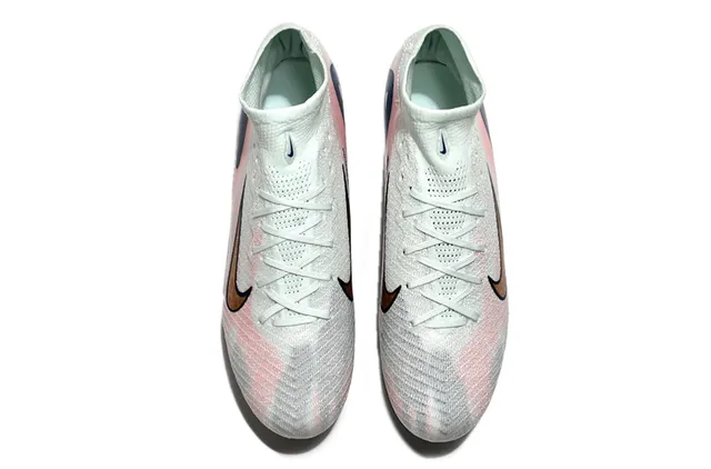 Nike Phantom GT White Navy High-Cut Sock-Fit Collar Firm-Ground Soccer Shoes 2