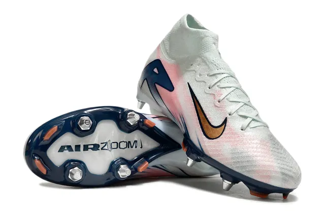 Nike Phantom GT White Navy High-Cut Sock-Fit Collar Firm-Ground Soccer Shoes 3