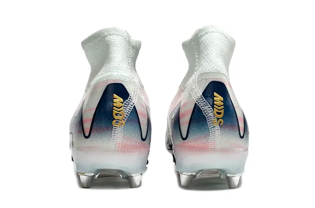 Nike Phantom GT White Navy High-Cut Sock-Fit Collar Firm-Ground Soccer Shoes 4