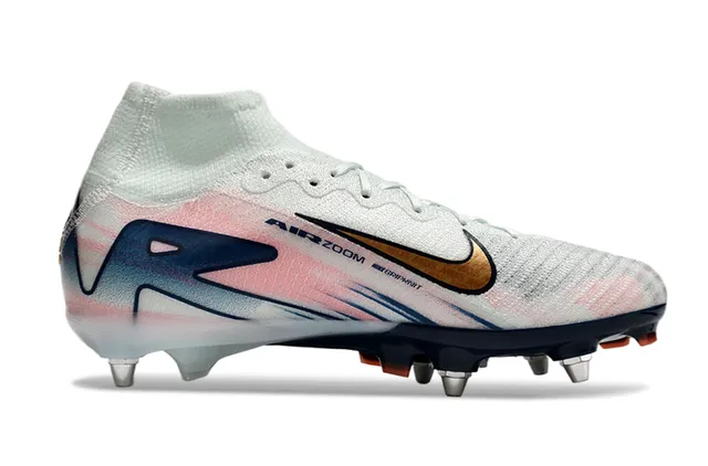 Nike Phantom GT White Navy High-Cut Sock-Fit Collar Firm-Ground Soccer Shoes 7