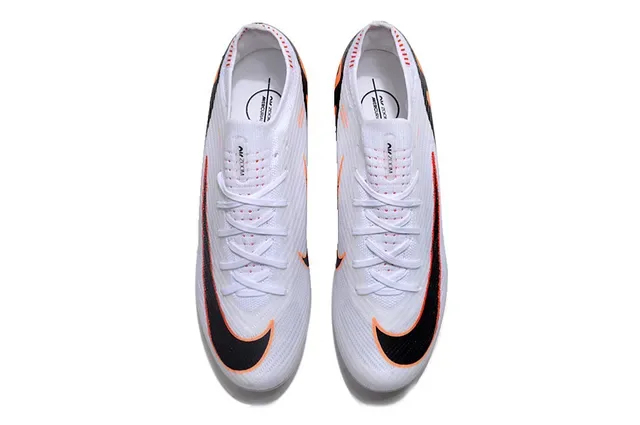 Nike Phantom GT Chaussures de football blanc orange upper knit col haut pour terrain ferme 2