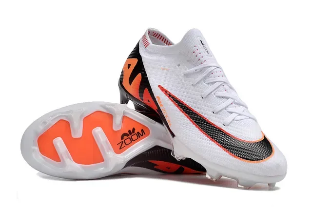 Nike Phantom GT Chaussures de football blanc orange upper knit col haut pour terrain ferme 3