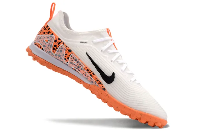 Nike Phantom GT blanc orange bas de coupe synthétique supérieur maille texturée doigt gazon artificiel chaussures de football 2