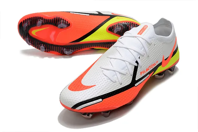 Nike Phantom GT Blanc Orange Jaune Néon Terrain ferme Chaussures de football 6