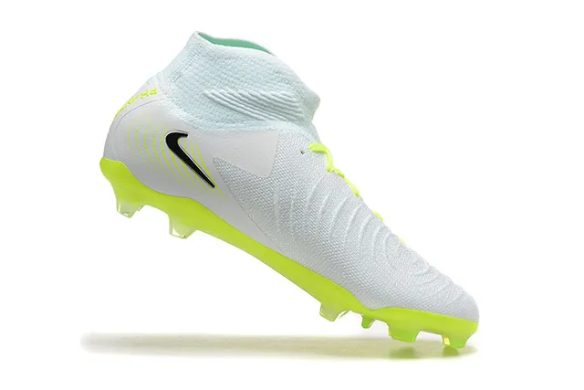 Nike Phantom GT White Yellow High-Cut Bootie Upper Flyknit Construction Firm-Ground Soccer Shoes 4