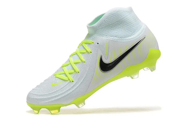 Nike Phantom GT White Yellow High-Cut Bootie Upper Flyknit Construction Firm-Ground Soccer Shoes 5