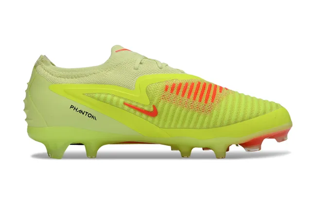 Nike Phantom GT হলুদ লাল বোনা উপরের অংশ অসমমিত লেসিং ফার্ম-গ্রাউন্ড সকারের জুতা 7