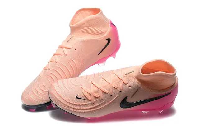 Nike Pink Beige High-Cut Bootie Upper Translucent Sole Firm-Ground Soccer Shoes 3
