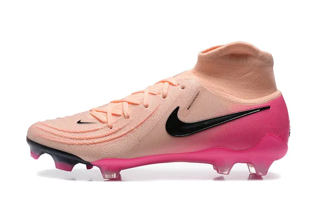 Nike Pink Beige High-Cut Bootie Upper Translucent Sole Firm-Ground Soccer Shoes 10