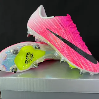 Nike Pink Black Flyweave Upper Low-Cut Collar Firm-Ground Soccer Shoes