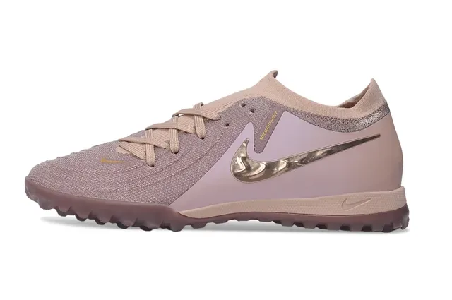 Nike Rose et Or Tricot Supérieur Swoosh Métallique Chaussures Football Turf 7