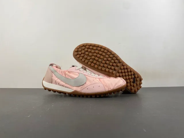 Nike Pink Gray Gathered Nylon Upper Perforated Toe Lifestyle Sneakers 12