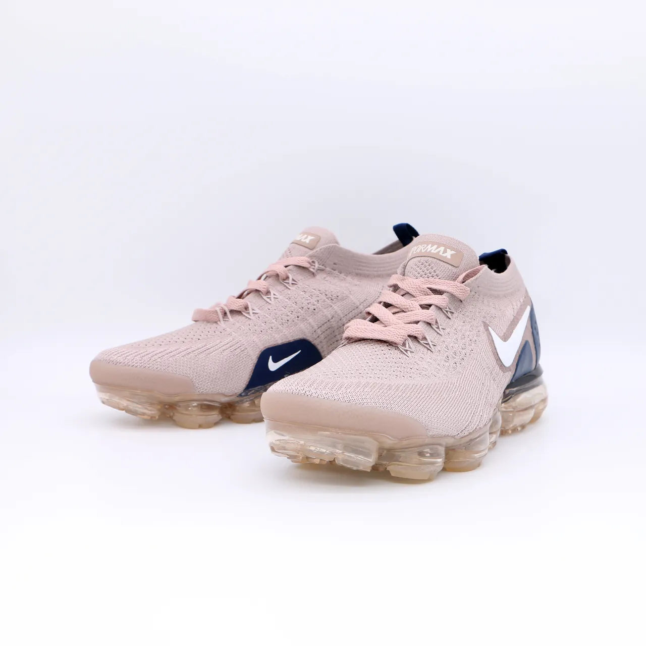 Nike Pink Navy Flyknit Upper Full-Length Visible Air Sole Lifestyle Sneakers 3