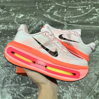 Tênis Running Nike Rosa Laranja Upper Malha Tricô Visible Full-Length Air Unit
