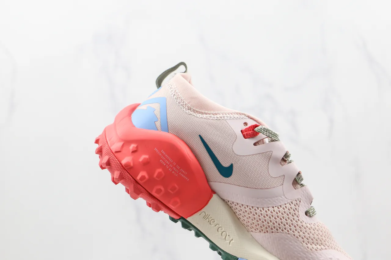 Nike Pink Red Mesh Upper Multi-Color Segmented Sole Running Shoes 5