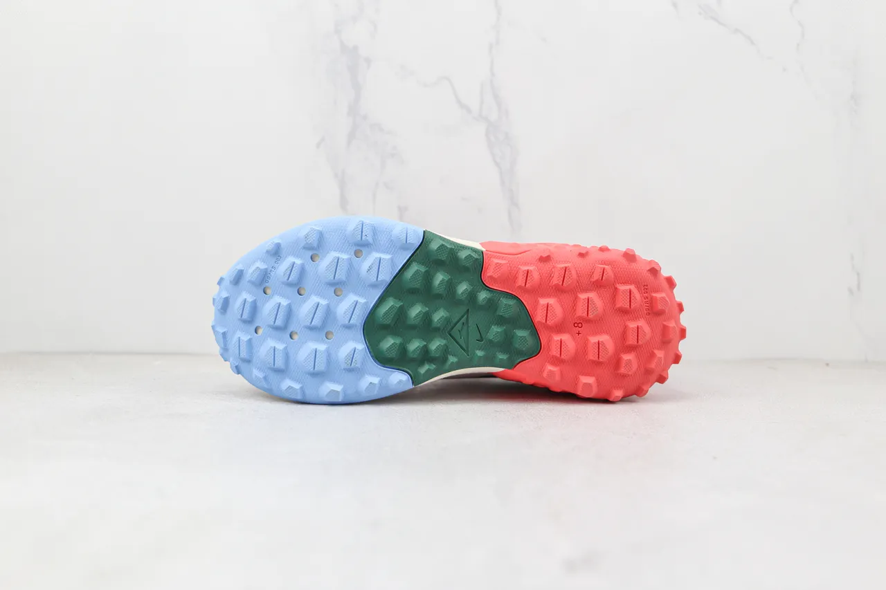 Nike Pink Red Mesh Upper Multi-Color Segmented Sole Running Shoes 8