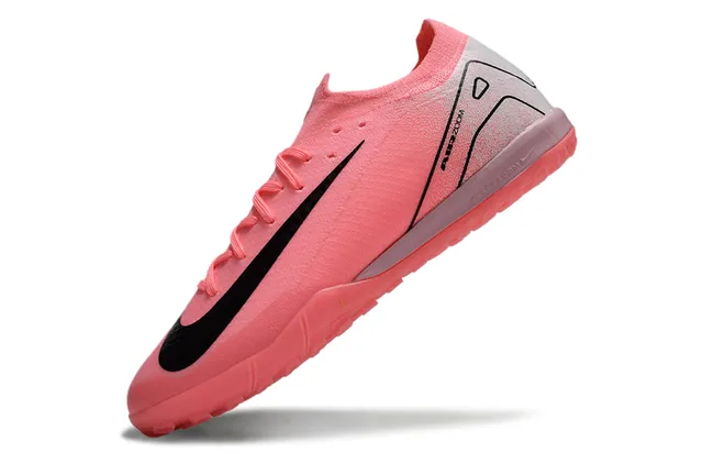Nike Chaussures de soccer indoor à upper en tricot rose argent, col intégré 3
