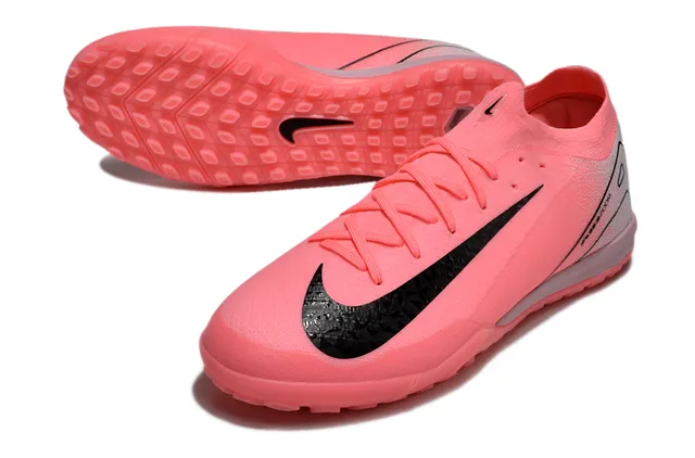 Nike Chaussures de soccer indoor à upper en tricot rose argent, col intégré 4