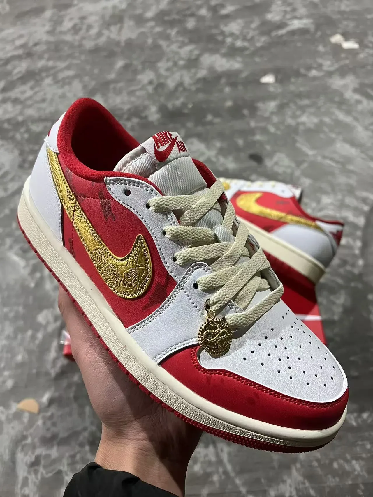 Nike Red Gold Low-Top Swoosh Lifestyle Sneakers 2