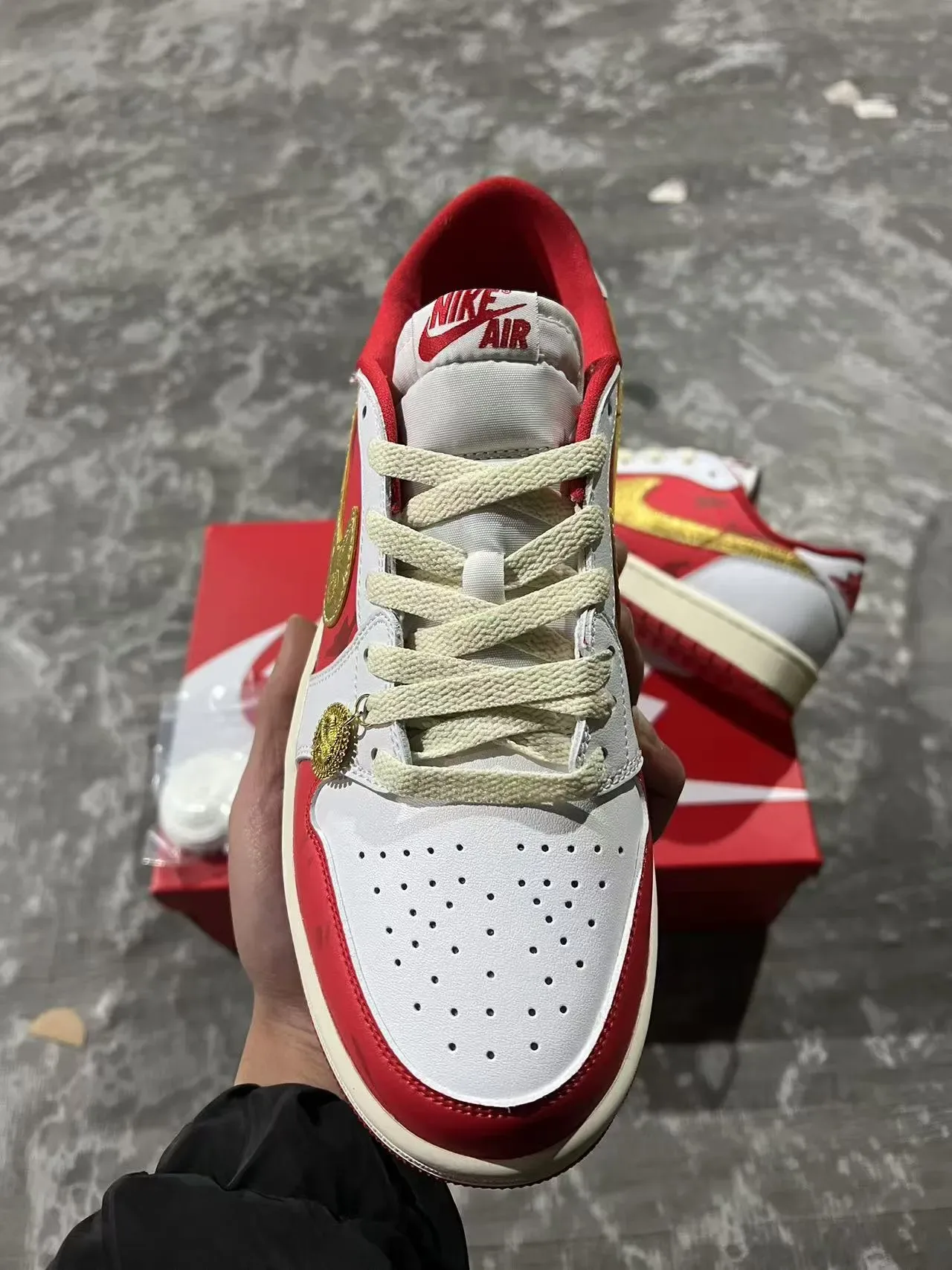 Nike Red Gold Low-Top Swoosh Lifestyle Sneakers 3