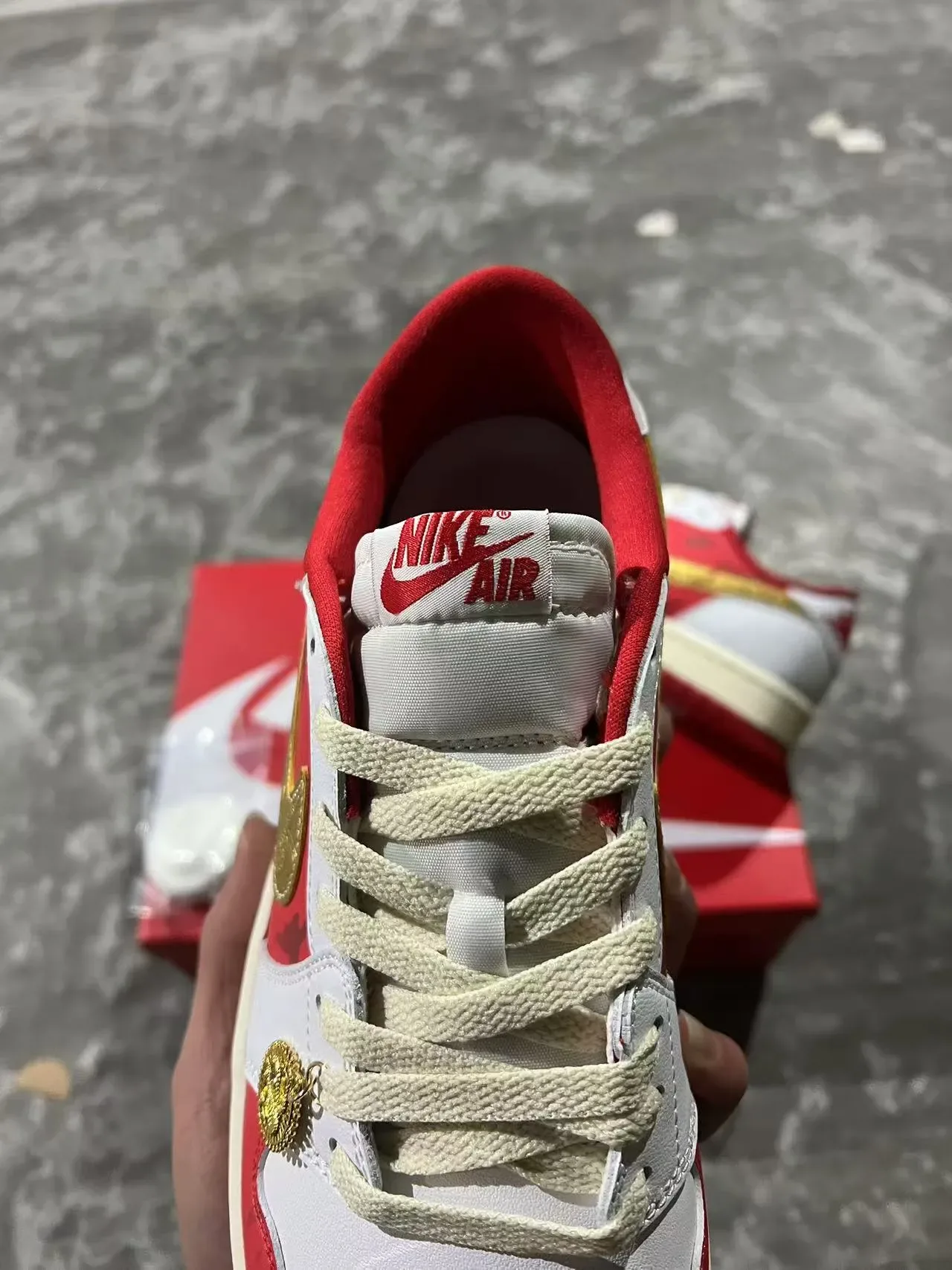 Nike Red Gold Low-Top Swoosh Lifestyle Sneakers 4