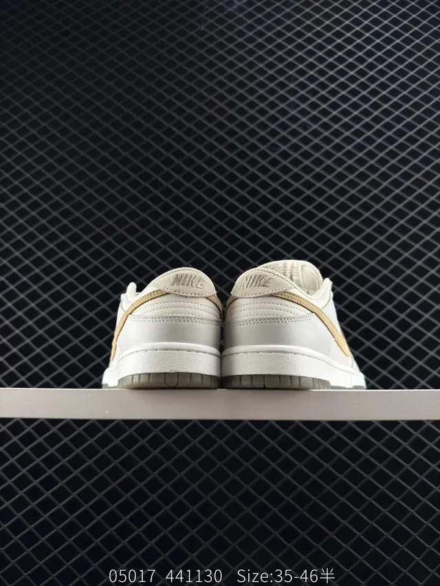 Nike SB Dunk Low أحذية تزلج بيج براون جلدية 2