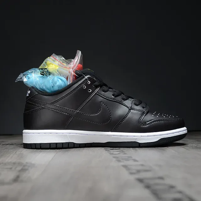 Nike SB Dunk Low Black White Skateboard Shoes 6