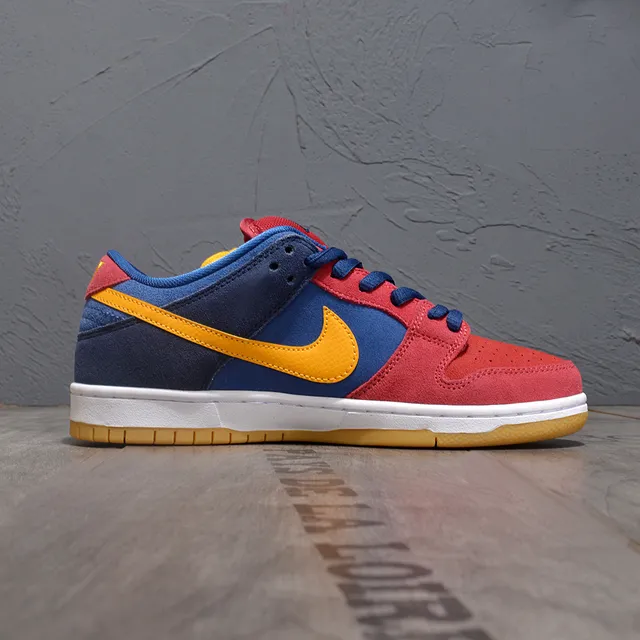 Nike SB Dunk Low Rouge Bleu Jaune Chaussures de Skateboard 6