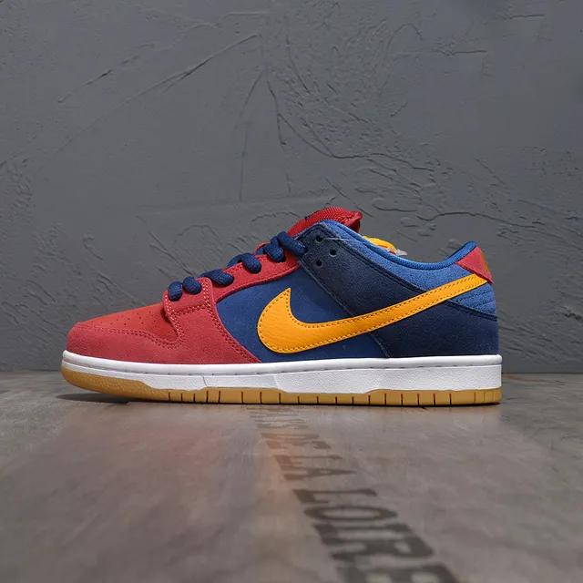 Nike SB Dunk Low Rouge Bleu Jaune Chaussures de Skateboard 7