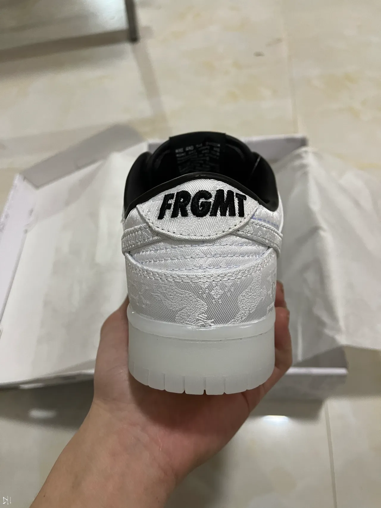 Nike SB Dunk Low White Jacquard Black Lace Skateboard Shoes 8