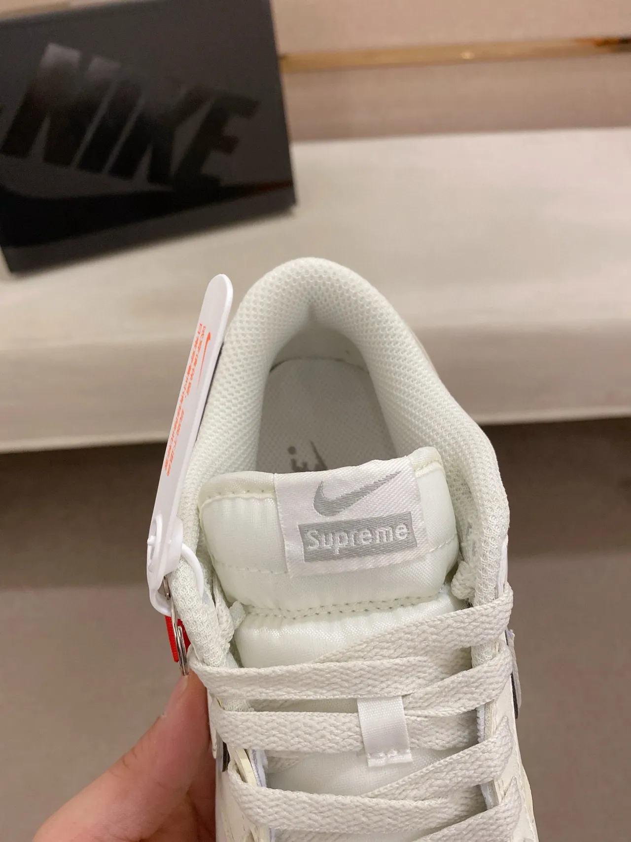 Nike SB Dunk Low White Supreme Skateboard Shoes 5