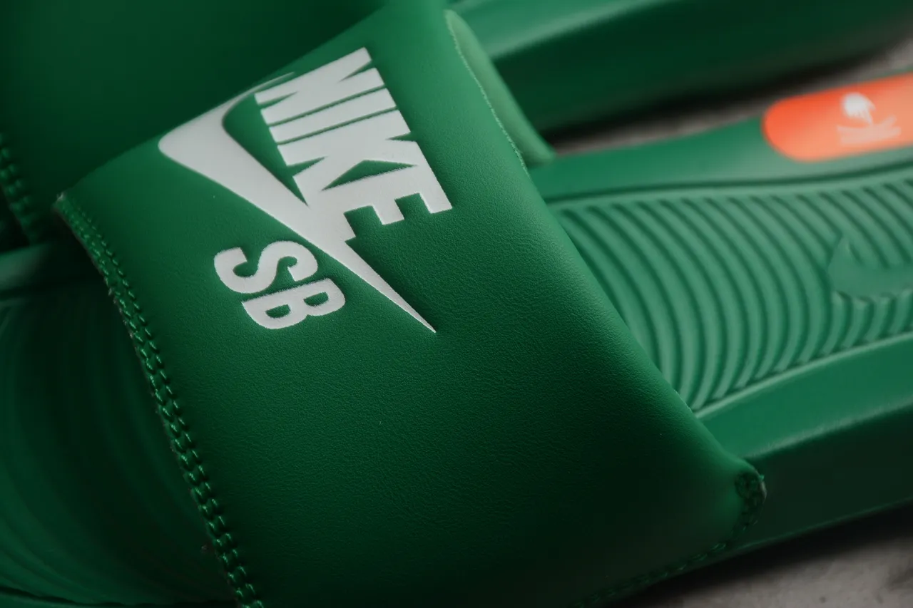Nike SB Slide Green White Orange Slippers 6