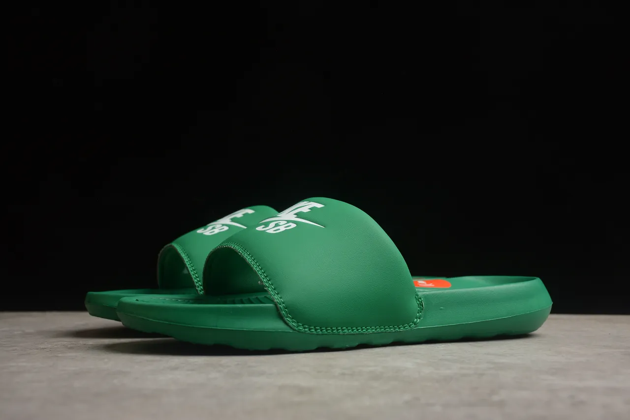 Nike SB Slide Green White Orange Slippers 12