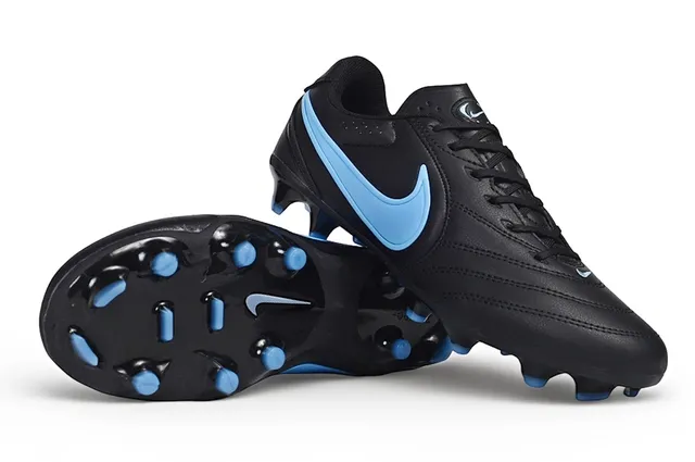 Nike Tiempo Legacy Black and Light Blue Firm-Ground Soccer Shoes 3