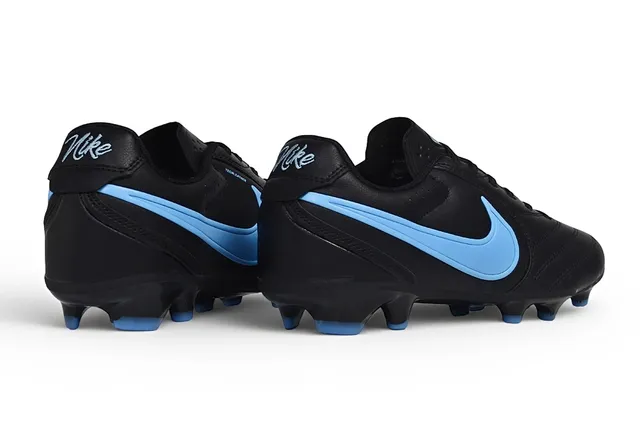 Nike Tiempo Legacy Black and Light Blue Firm-Ground Soccer Shoes 4