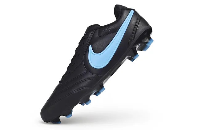 Nike Tiempo Legacy Black and Light Blue Firm-Ground Soccer Shoes 5