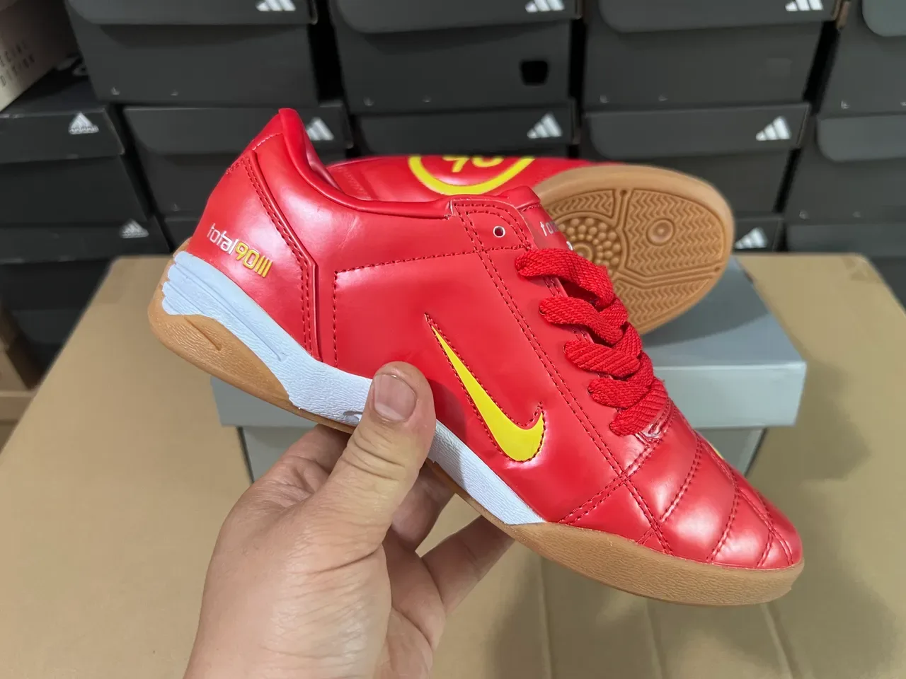 Nike Total 90 III Red Yellow Indoor Soccer Shoes 2